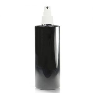 500ml Glossy Black Plastic Bottle With Atomiser Spray