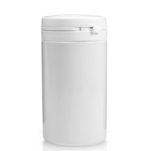 100ml white plastic pill jar with lid