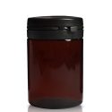 75ml amber plastic pill jar with lid