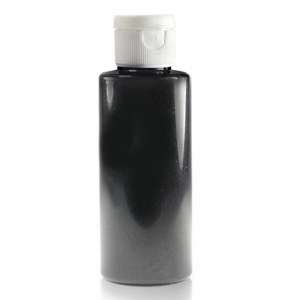 travel toiletry bottles 50ml glossy black plastic bottle