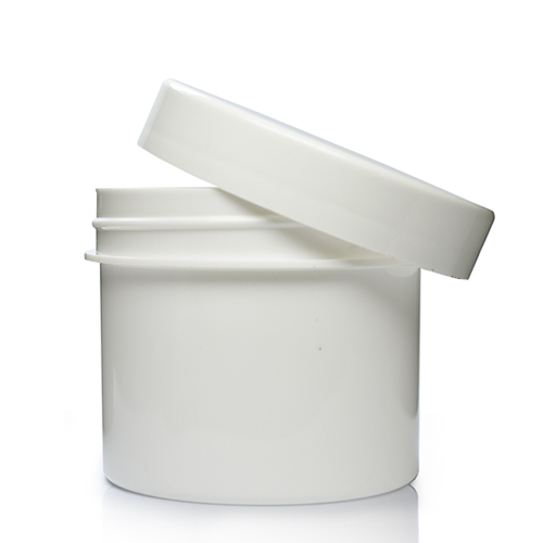 100ml White Plastic Jar With Lid - Ideon Packaging - 0161 367 1411