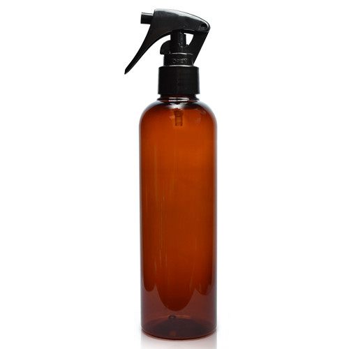 500ml Amber Plastic Bottle With Silver Disc-Top
