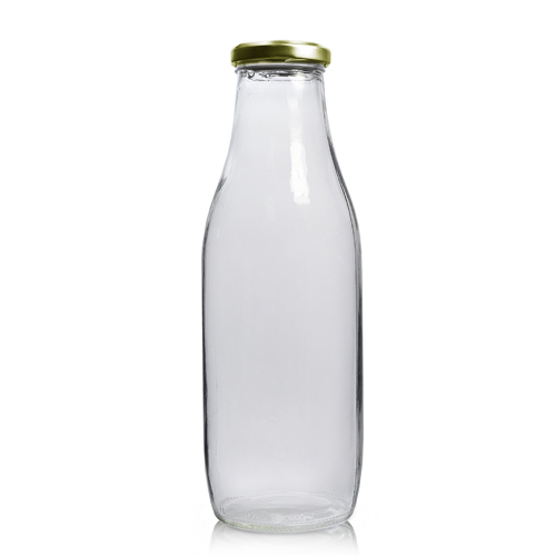 1L Clr Glass Juice Bottle w GL