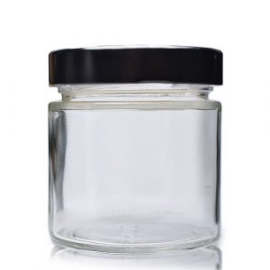 212ml Elena Clear Glass Jar & 70mm Deep Twist-Off Lid