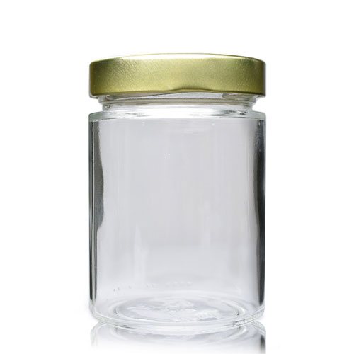 314ml Elena Clear Glass Jar & 70mm Deep Twist-Off Lid