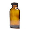 100ml Amber glass Boston Bottle w black PP