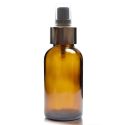 100ml Amber glass Boston Bottle w silver spray