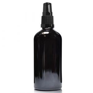 100ml Black dropper bottle w black pump