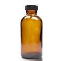 150ml Amber glass Boston Bottle w black pp