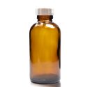 150ml Amber glass Boston Bottle w white pp