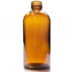300ml Amber Glass Boston Bottle