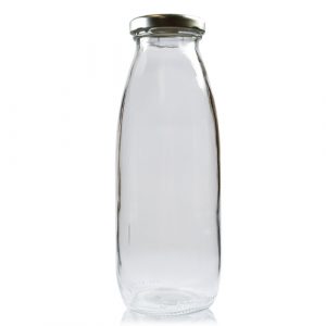500ml Glass Juice Bottle Moon w silver cap