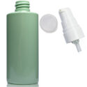 100ml Green PET Plastic Bottle With Lotion Pump