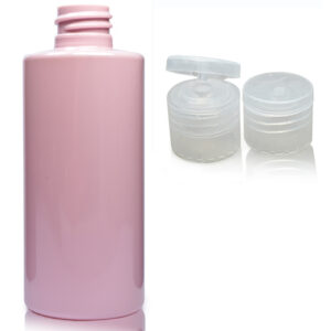 100ml Pink Plastic Bottle With Flip Top Cap