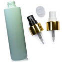 250ml Green Plastic Bottle With Gold Atomiser