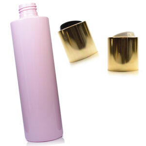 250ml Pink Bottle With Gold Disc Top Cap