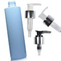 250ml Blue Plastic Bottle With Glossy Lotion Pump