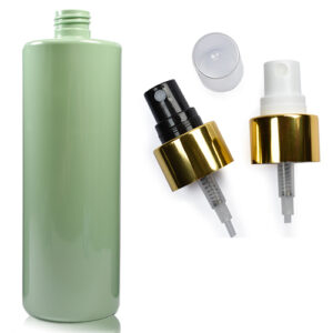 500ml Green Plastic Bottle With Gold Spray