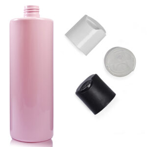 500ml Pink Plastic Bottle With Disc Top Cap