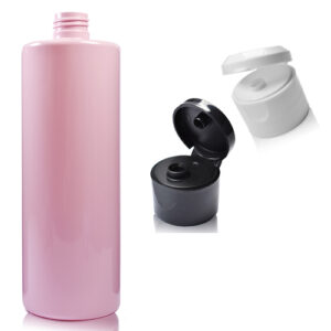 500ml Pink Plastic Bottle With Flip Top Cap