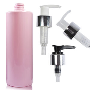 500ml Pink Plastic Bottle With Premium Pump