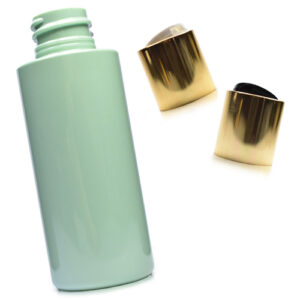 50ml Green Plastic Bottle With Gold Disc Cap