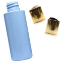 50ml Blue Plastic Bottle With Gold Disc Cap