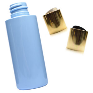 50ml Blue Plastic Bottle With Gold Disc Cap