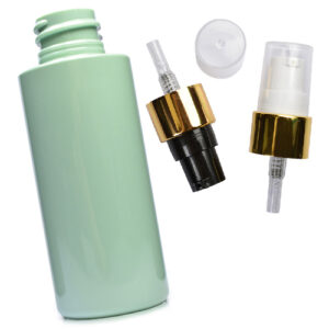 50ml Green Plastic Bottle With Gold Lotion Pump