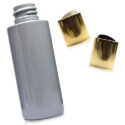 50ml grey plastic bottle with gold dics caps