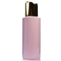 50ml Pink Plastic Bottle With Gold Disc Cap