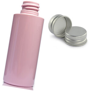 50ml Pink Plastic Bottle With Aluminium Cap