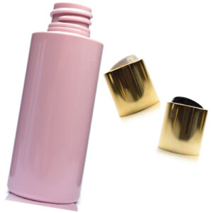 50ml Pink Plastic Bottle With Gold Disc Cap